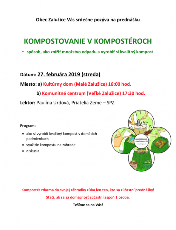 Pozvánka na prednášku o kompostéroch Pozvánka na prednášku o kompostéroch